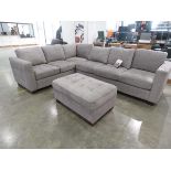 +VAT Grey Thomasville corner suite in 2 sections plus a footstool