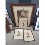 Print of Lord Kitchener plus prints of the bell ringer, country gentleman and the fiddler