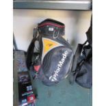 TaylorMade black and yellow golf bag