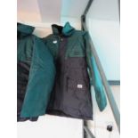 Shakespeare blue and green outdoor weatherproof jacket, size XL