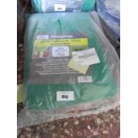 +VAT Packaged heavy duty green mono tarpaulin, size 4mx5m