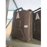 2 black metal 20L jerry cans