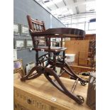 An early 20th century metamorphic child's rocking/high chair