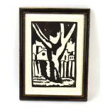Horace Brodzky (1885-1969),'Old tree at Dulwich', linocut,paper 31 x 23 cmCondition report: Framed