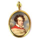 Attributed to Francois Ferriere (1752-1839), a miniature head and shoulders portrait on ivory