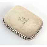 A Victorian silver hinged vesta case of cushioned rectangular form, Sampson Mordan, London 1866,