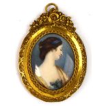 Attributed to Henry Bone R.A. (1755-1834), a miniature half-length portrait on ivory of a female