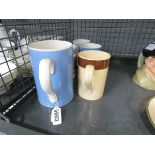 Five Mocha ware mugs, max h. 16.5 cm (5) (af)Condition report: Chips and cracks