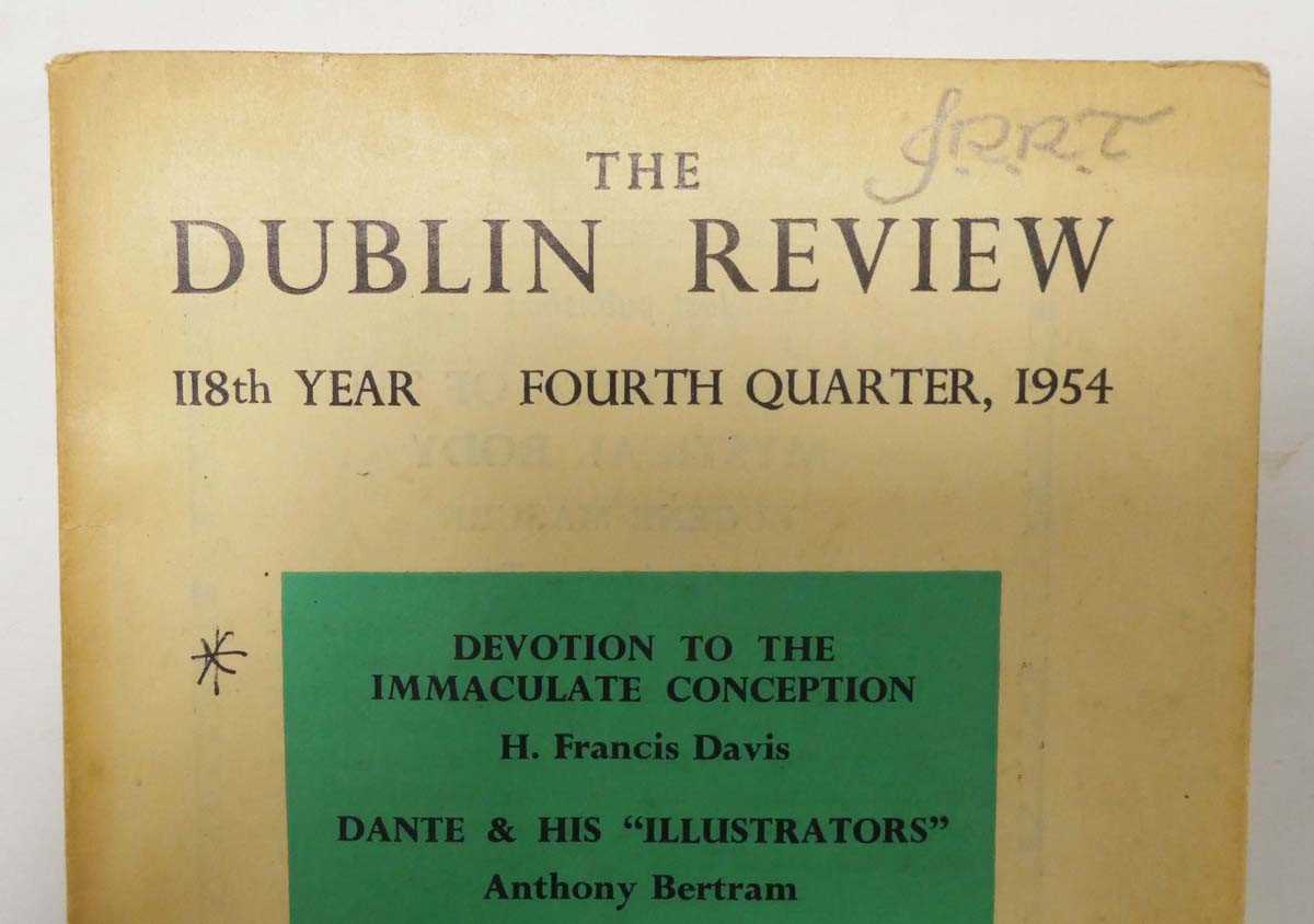 The Dublin Review, Fourth Quarter, 1954. London : Burns & Oates. This copy has Tolkien's initials - Image 2 of 3