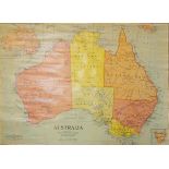 Johnston W. & A.K. and Bacpn G.W. : Australia & Tasmania, C.1955. Large scale coloured 'Political'