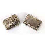 A late Victorian silver snuff box of cushioned rectangular form, maker R&B, Birmingham 1899, w. 5