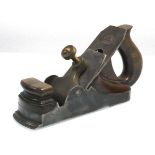 Scottish iron 8 1/2 inch smoothing plane with rosewood infill and gunmetal lever