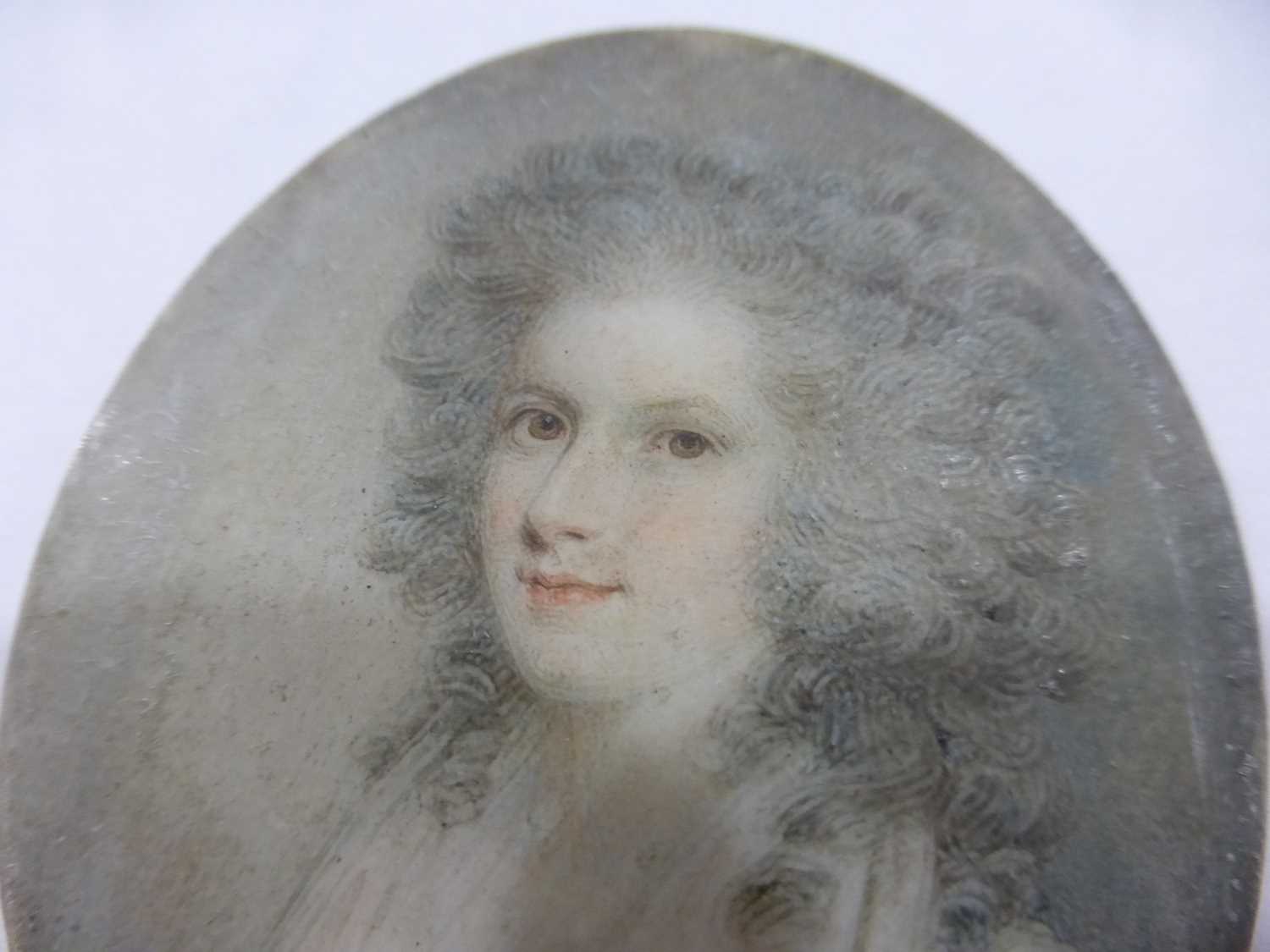 A group of three various 19th century and later miniature portraits depicting an 18th century lady - Image 5 of 12