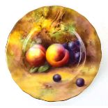 A Royal Worcester cabinet plate, d. 16.5 cm, decorated with ripe fruits and signed Price