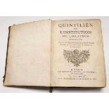 Abbe Gedoyn : Quintilien De L'Institution De L'Orateur Traduit, 1718. Large Qto. Full contemporary