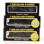 Three Graham Farish N gauge locos comprising:371-905 pannier tank,1404 Hall class loco and tender