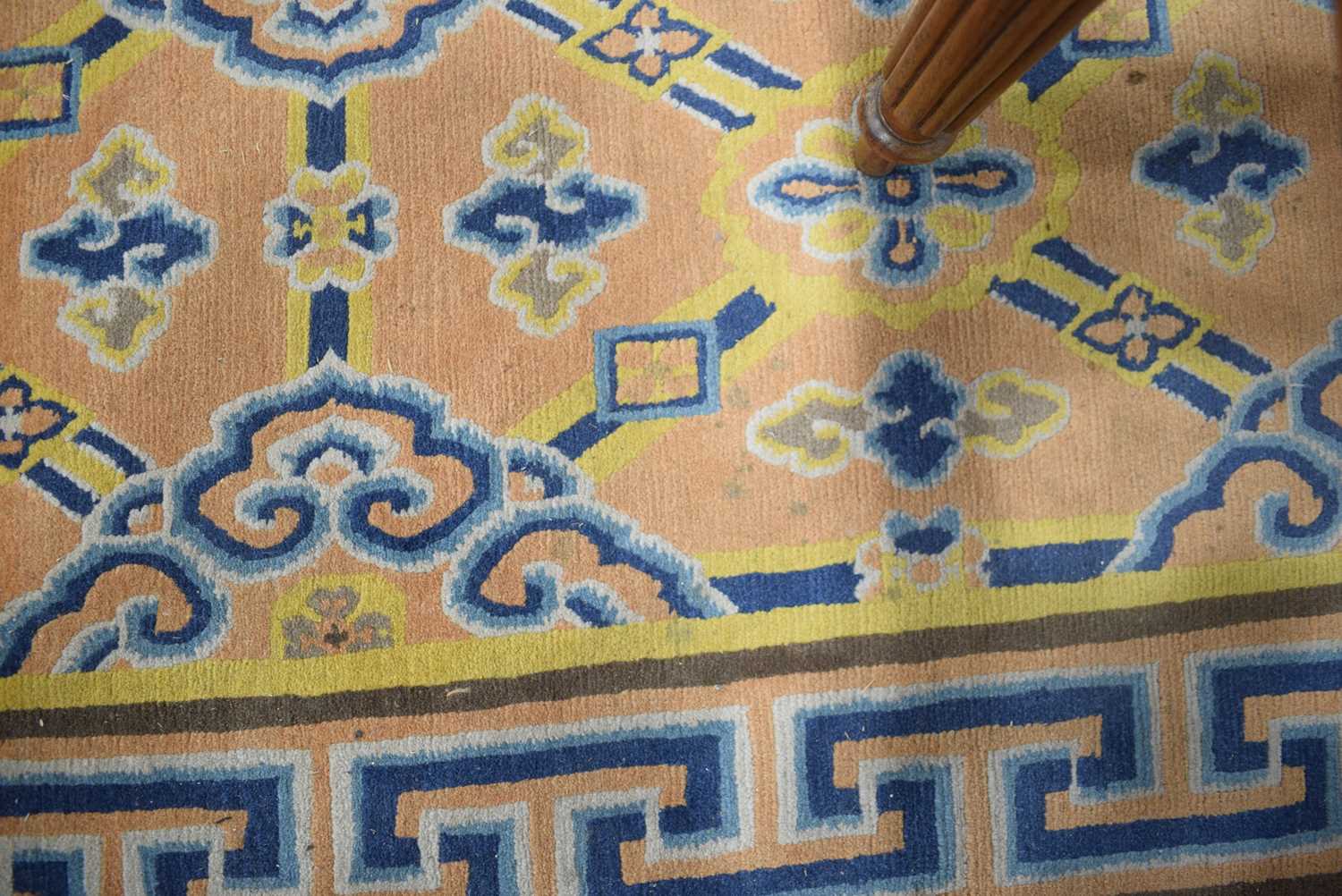 +VAT A 20th century carpet decorated in the Oriental manner with repeated motifs and geometric - Image 7 of 11