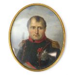 A miniature half-length portrait of a gentleman in military uniform, presumably Napoleon, 10 x 8