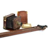 A 'Rough's Patent' mahogany-cased camera by W.W. Rough & Co. of London together with the