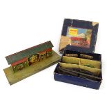 A Hornby O gauge clockwork MO passenger train set with Pullman coaches, boxed, together with a