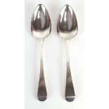 A pair of George III silver old English pattern table spoons, maker GD, London 1811, overall 3