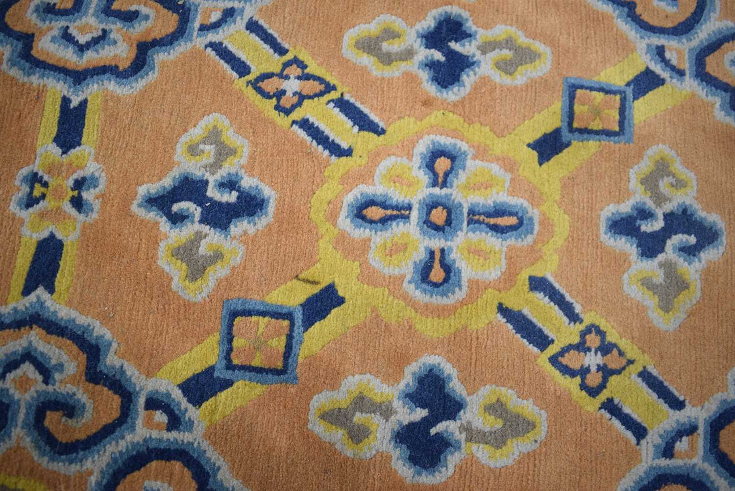 +VAT A 20th century carpet decorated in the Oriental manner with repeated motifs and geometric - Image 8 of 11