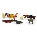 A group of Britains and other zoo and farmyard animals and figures (qty)