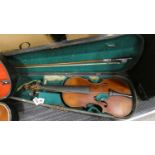 An early 20th century German violin, bearing a faux 'Antonius Stradiuarius Cremonenfis' paper label,