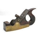 Unnamed 7 1/4 inch gunmetal body smoothing plane with rosewood infill, brass lever and Sorby iron