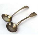 A William IV fiddle pattern sauce ladle, London 1832, together with a similar old English pattern