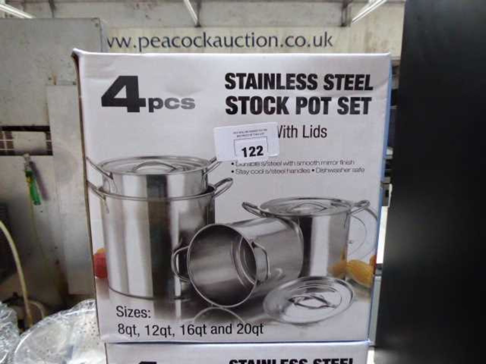 +VAT 4 piece stainless steel stockpot set with lids