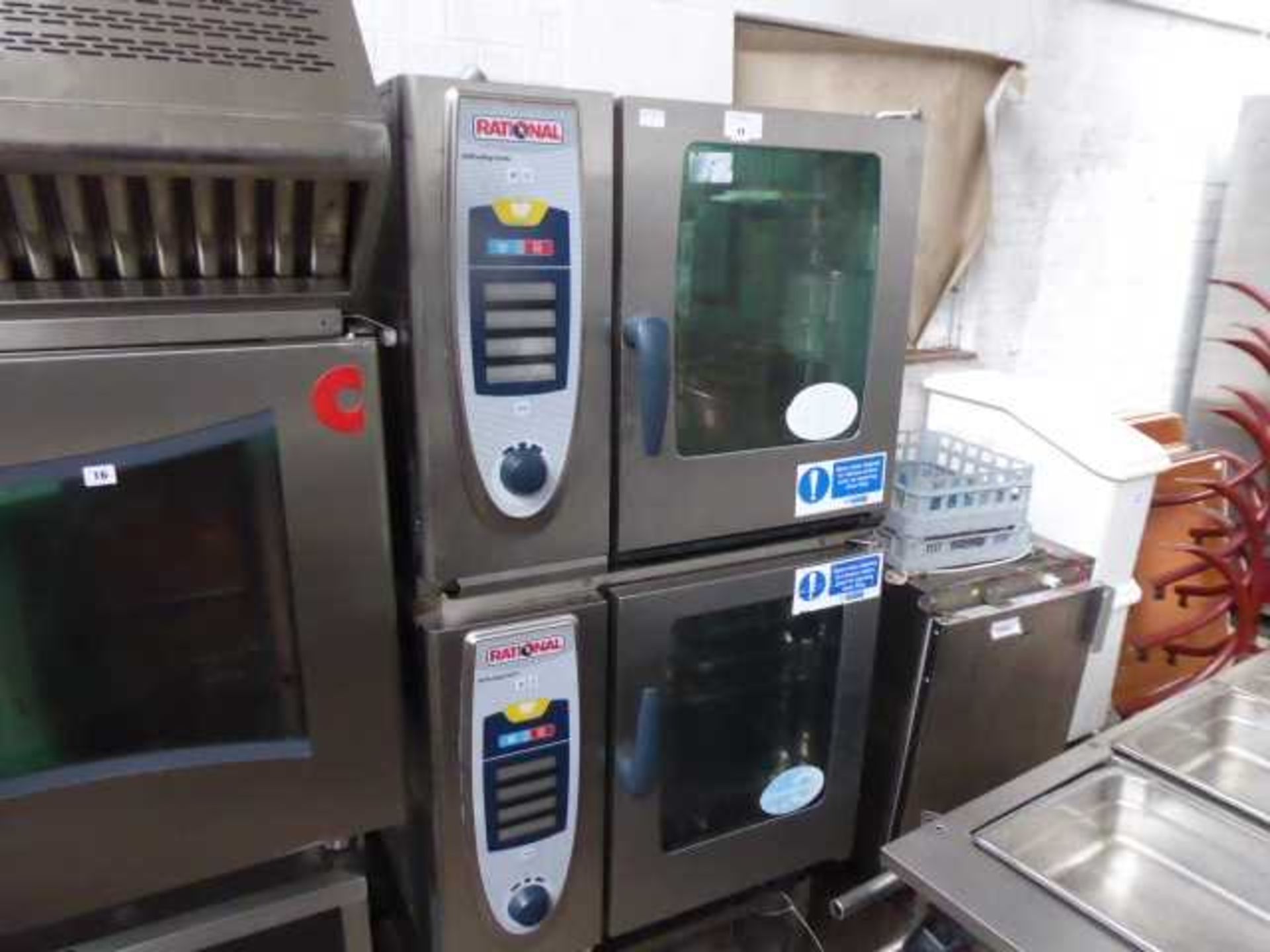 +VAT 85cm Electric Rational model: SCC61 self cooking centre with two 6 grid ovens on stand