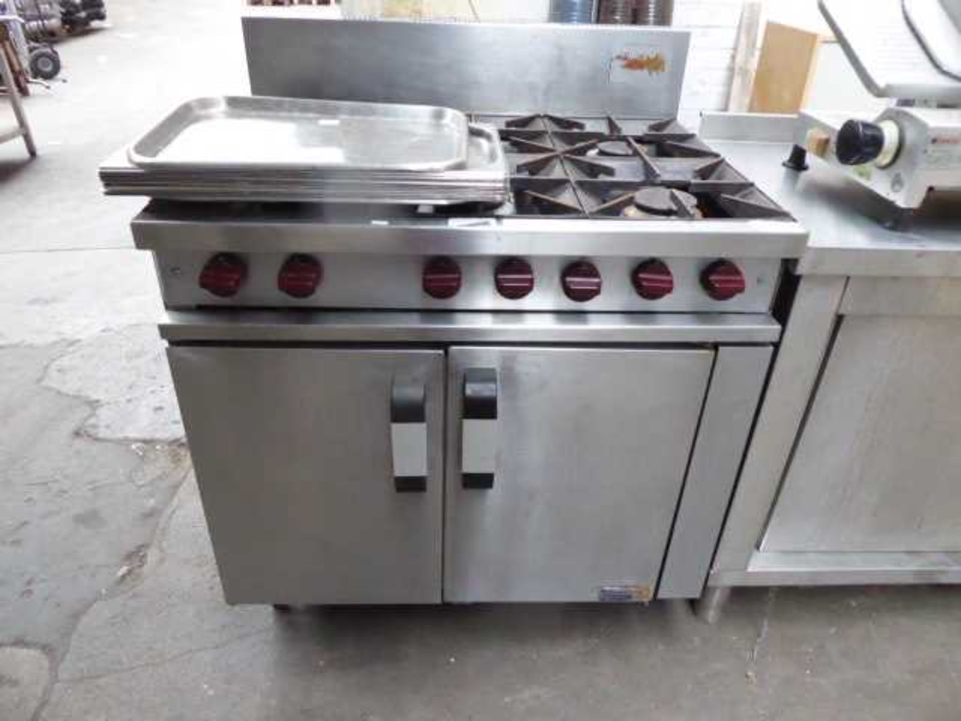 +VAT 90cm Gas 6 burner cooker with 2 door oven under