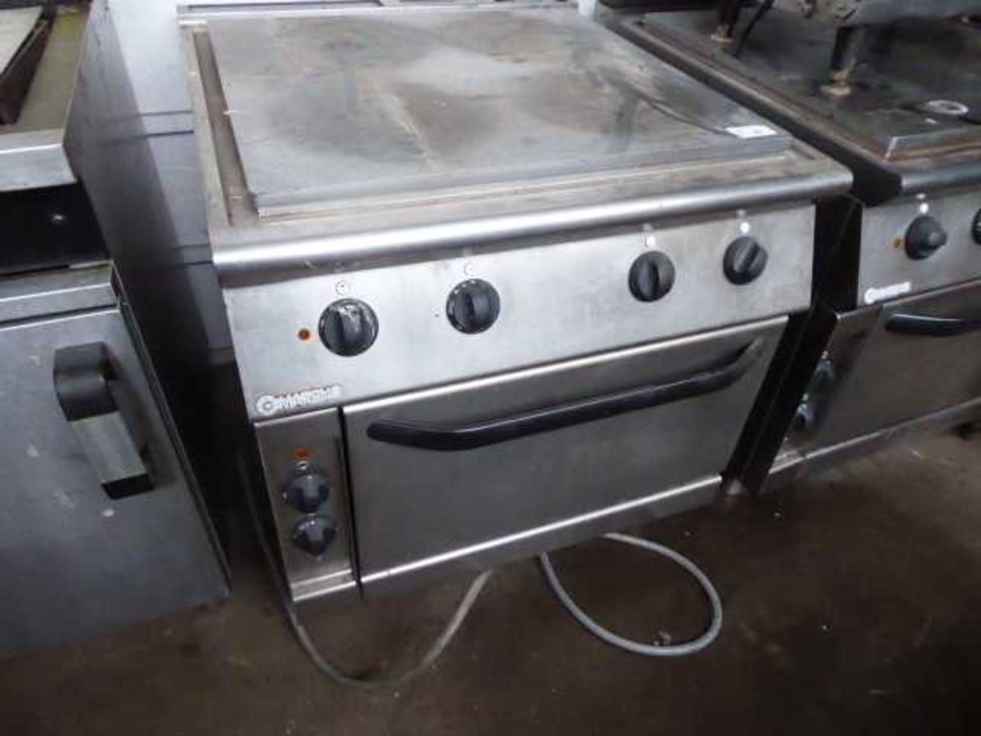 +VAT 333 - 80cm electric Mareno solid top cooker with 4 burners and large oven under