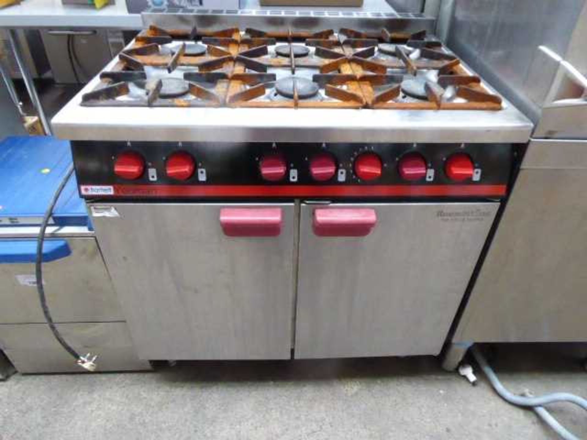 +VAT 90cm gas Bartlett Yeoman 6 burner cooker with 2 door oven