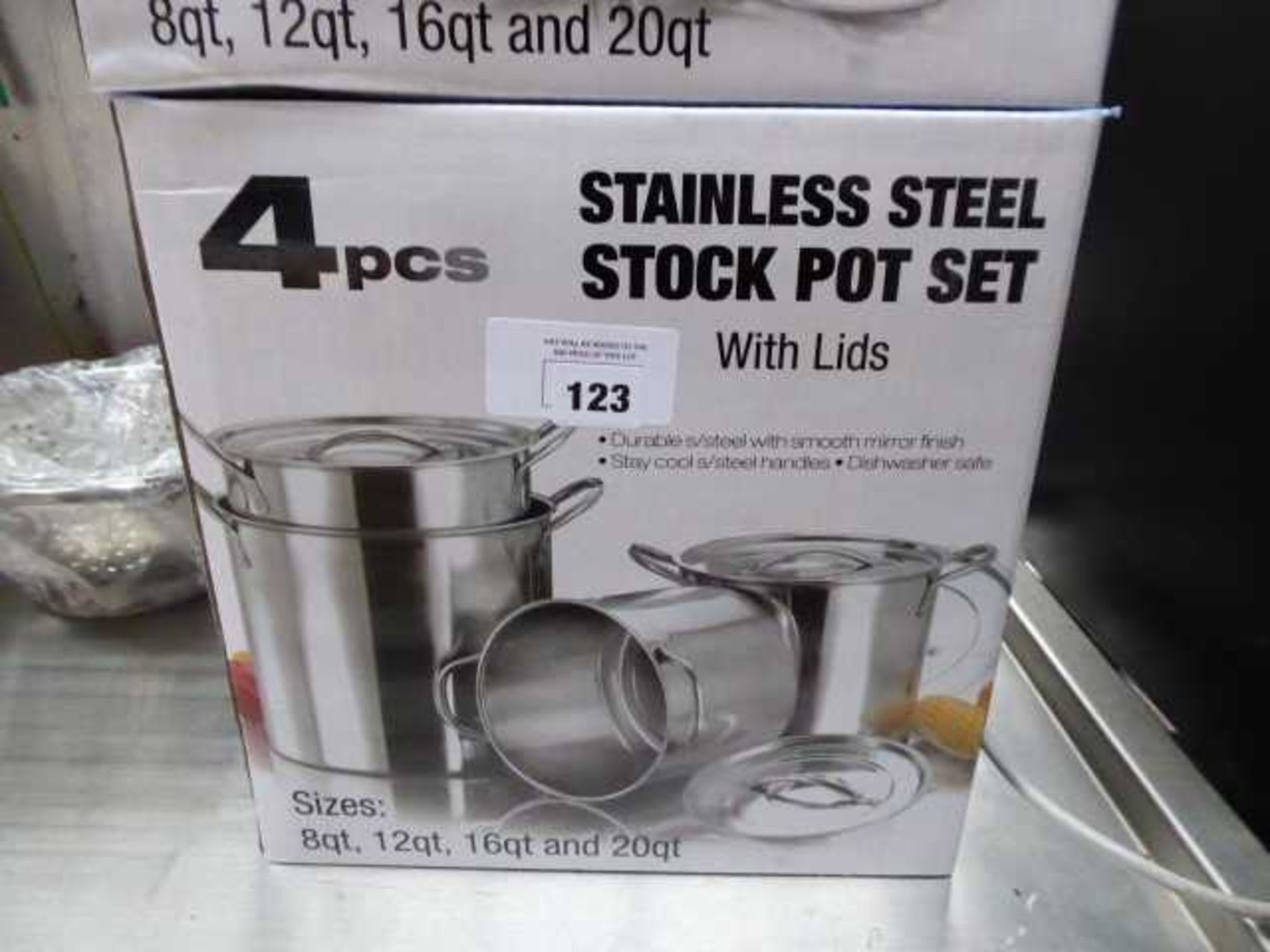 +VAT 4 piece stainless steel stockpot set with lids