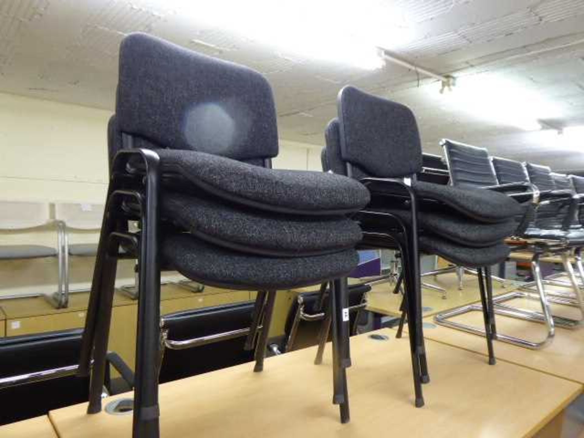 +VAT 6 stacking chairs with charcoal cloth