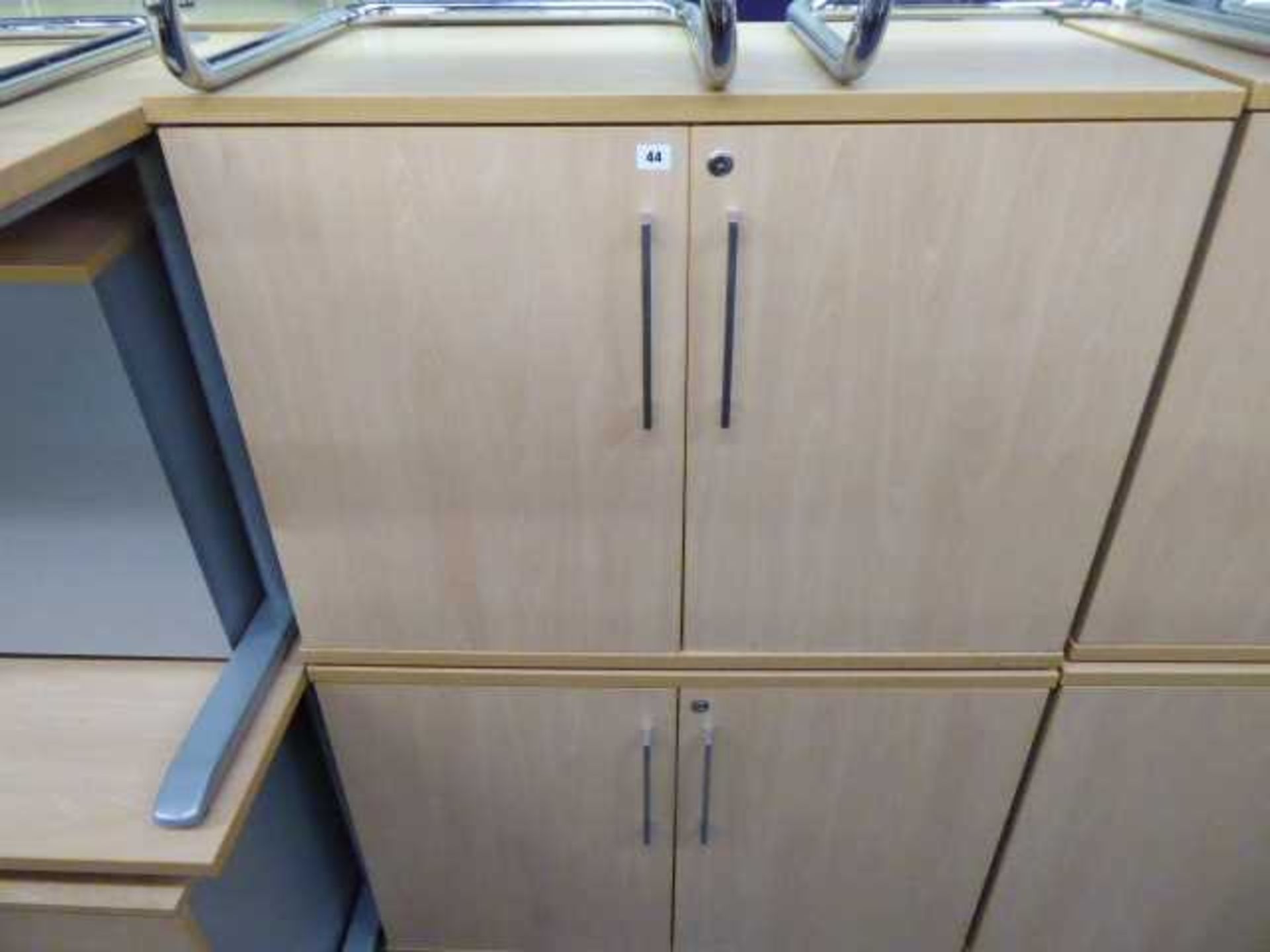 2 100cm low level beech 2 door cabinets