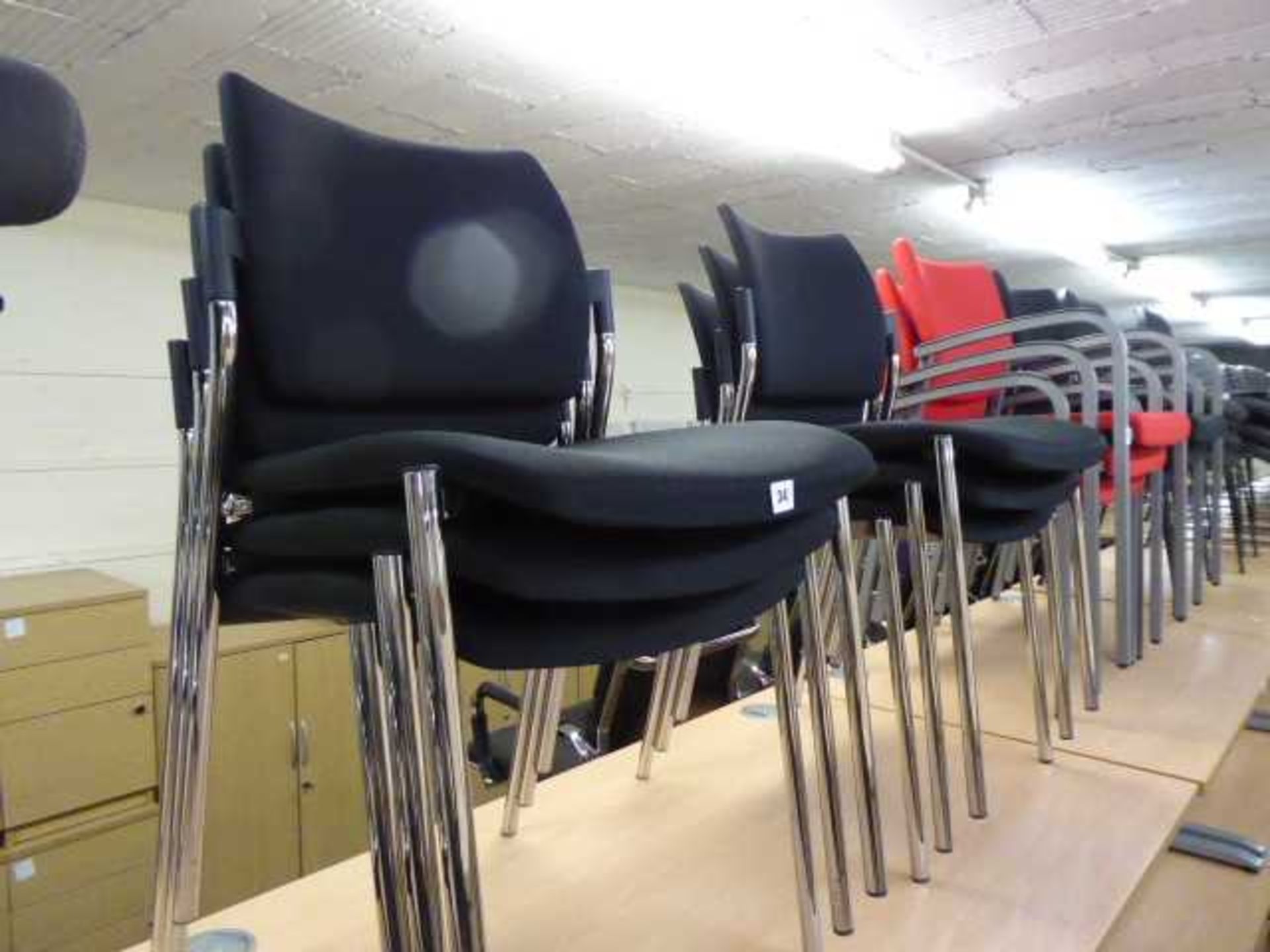 Set of 9 Dream black cloth stacking chairs