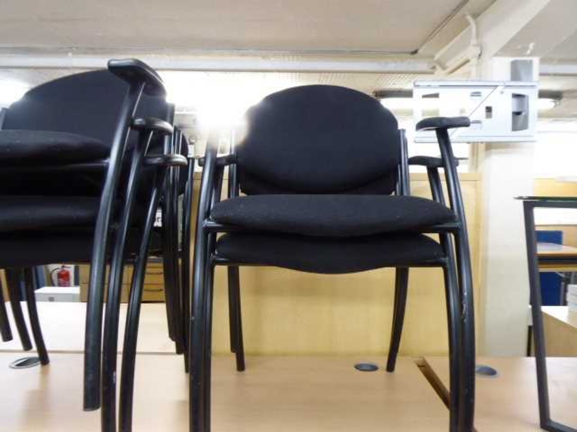10 black cloth stacking chairs - Image 2 of 2