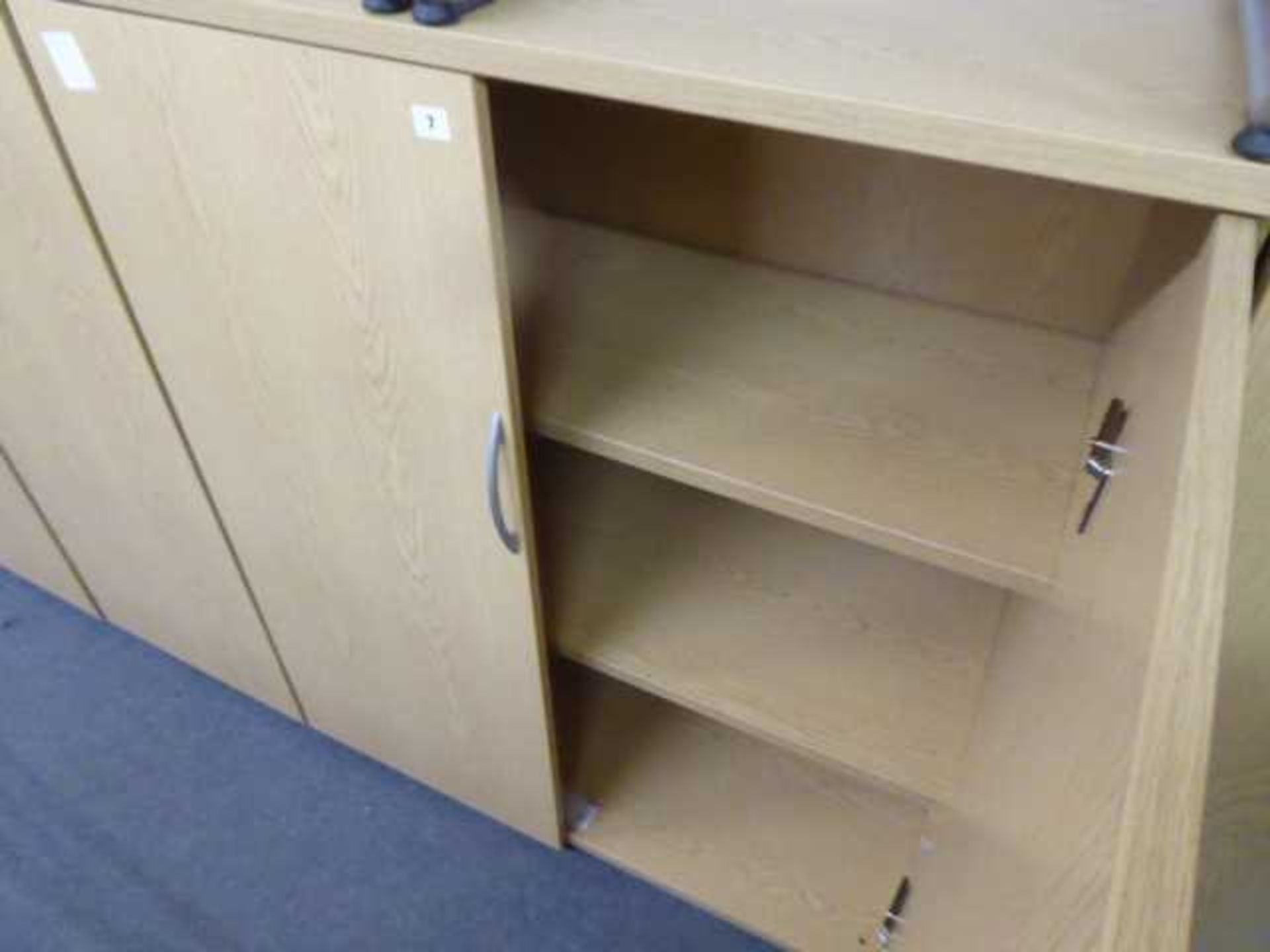 100cm oak 2-door stationery cabinet - Image 2 of 2