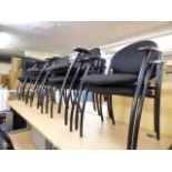 10 black cloth stacking chairs