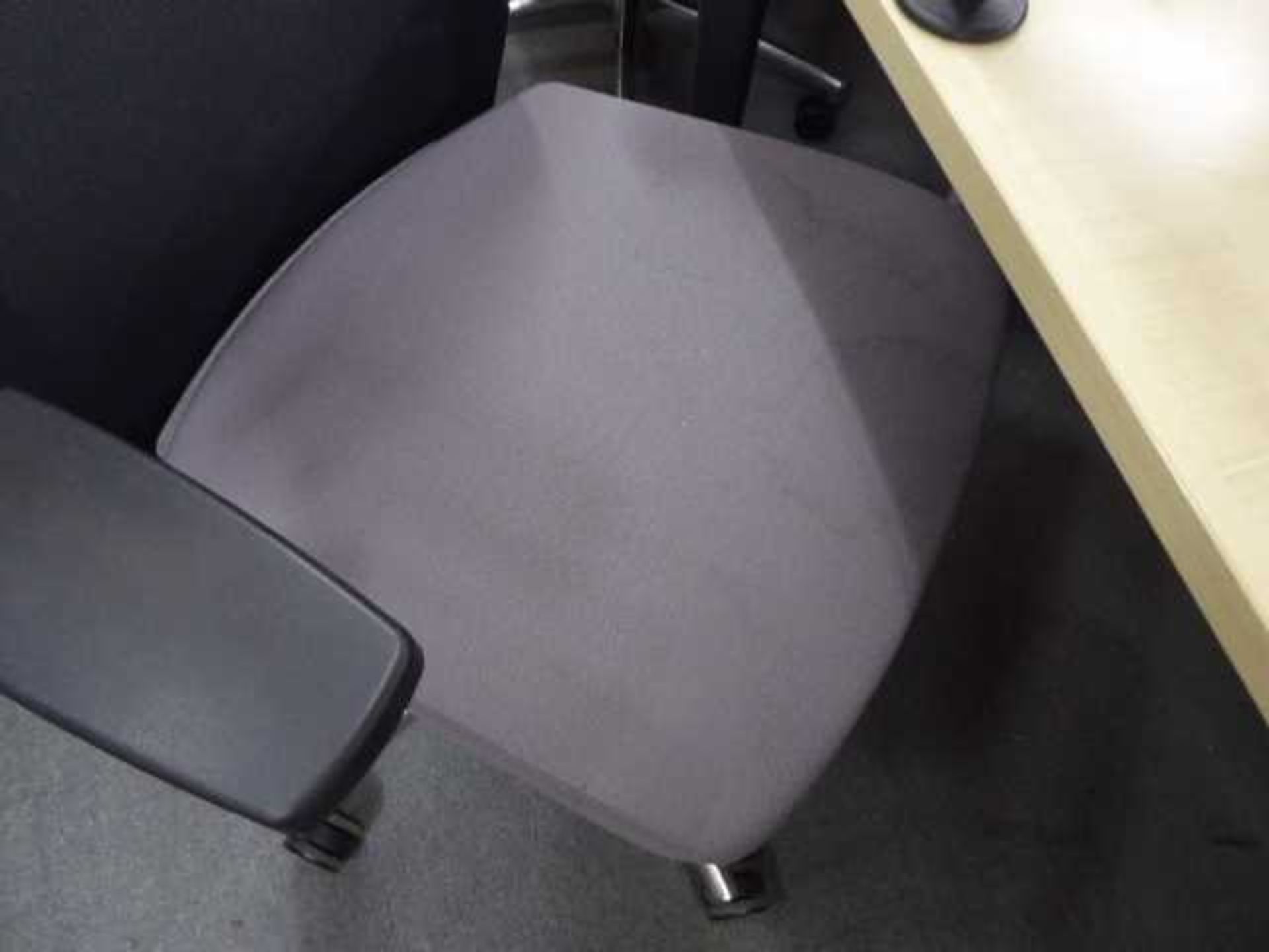 2 Verco black mesh and grey cloth swivel armchairs - Image 2 of 2