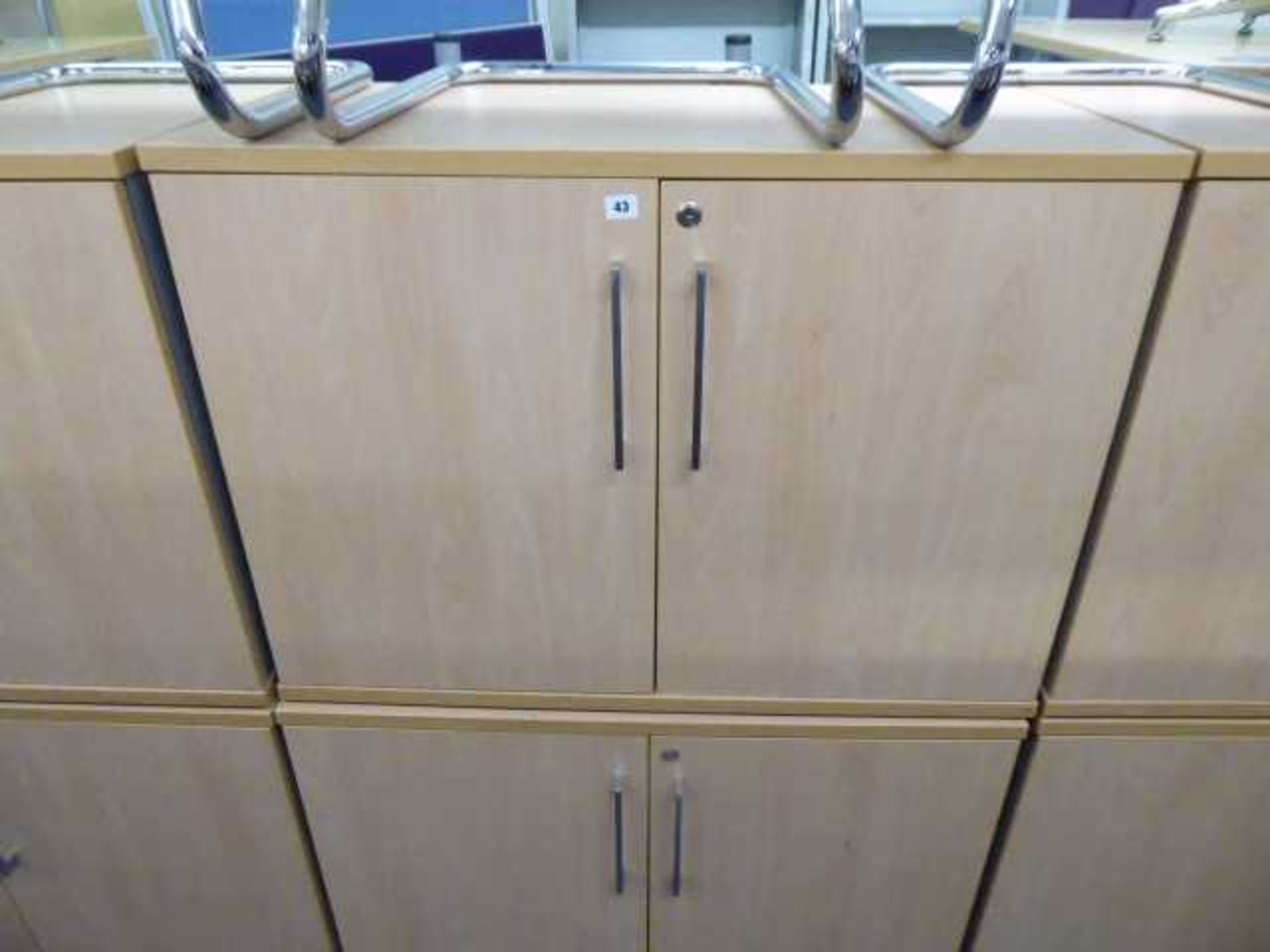 2 100cm low level beech 2 door cabinets