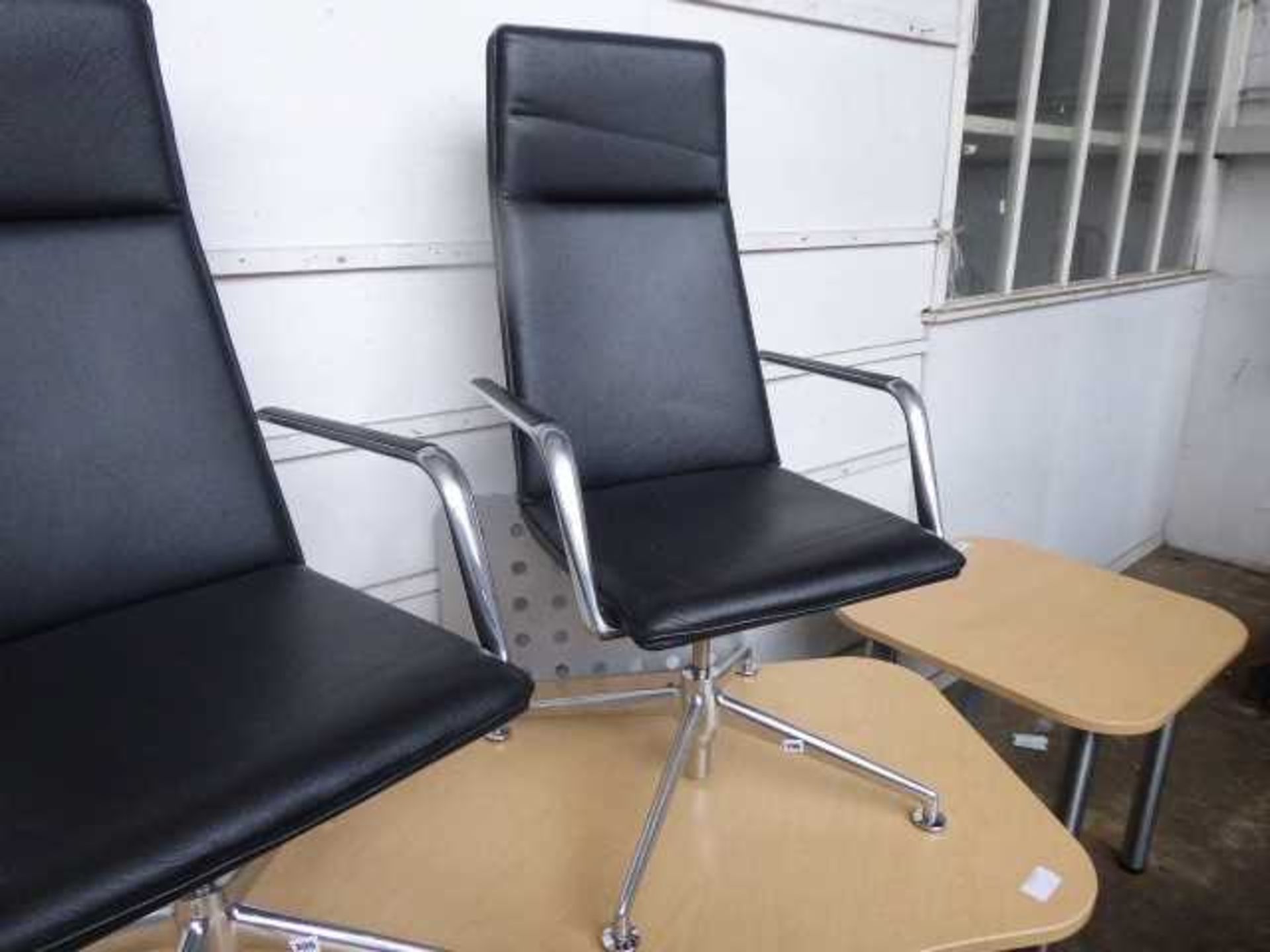 Brunner black leather and chrome executive swivel armchair