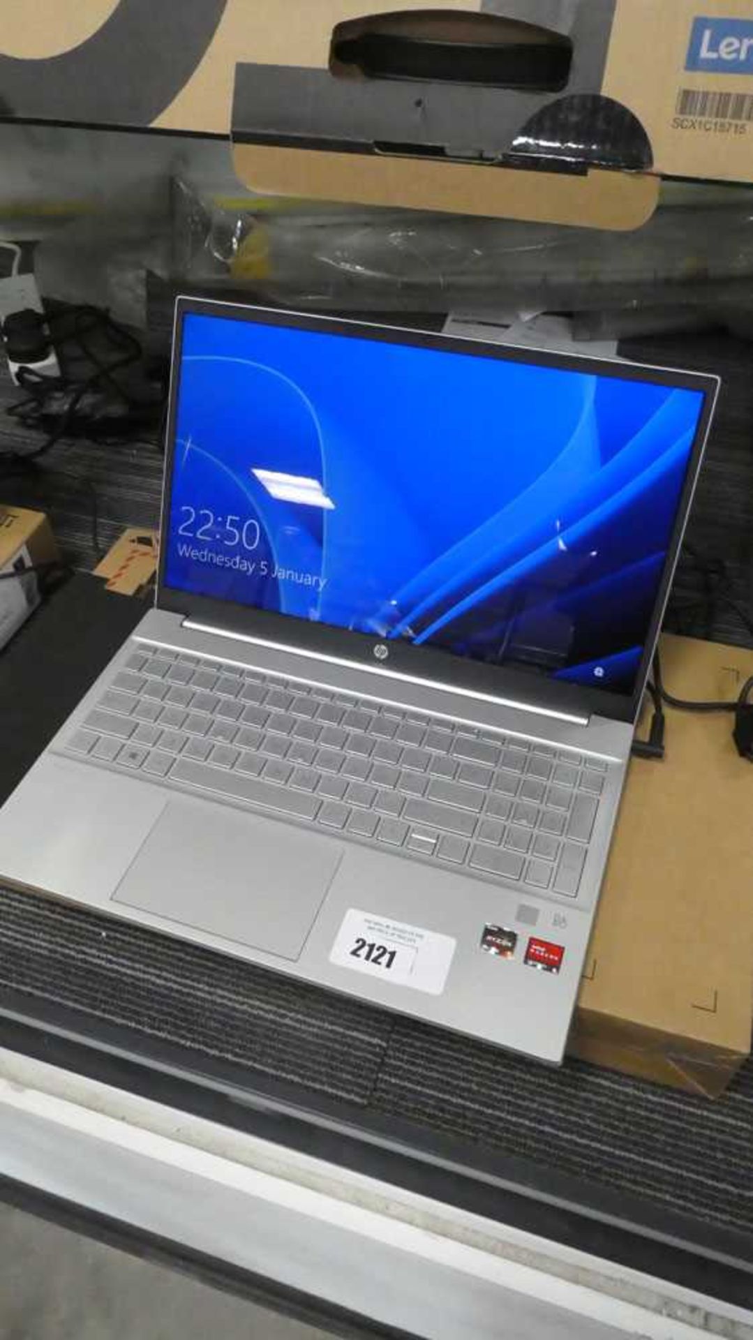 +VAT HP Pavilion 15'' laptop with AMD Ryzen 5 cpu, 8gb ram, 256gb storage running Windows 11,