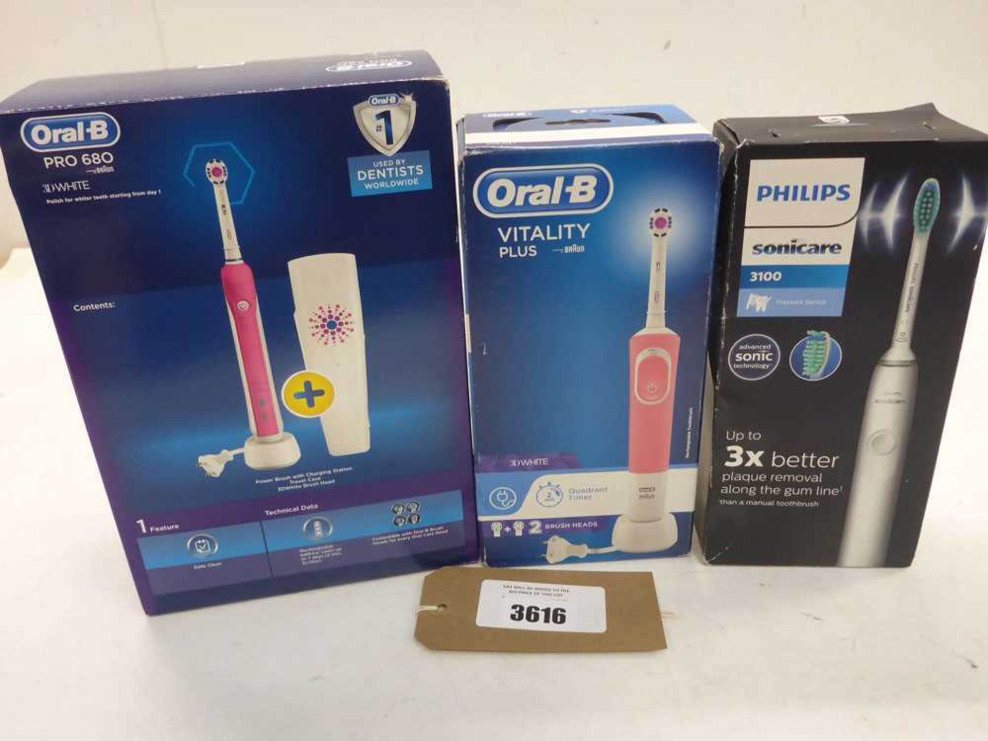 +VAT Oral B Pro 680 and Vitality Plus toothbrush sets and Philips Sonicare 3100