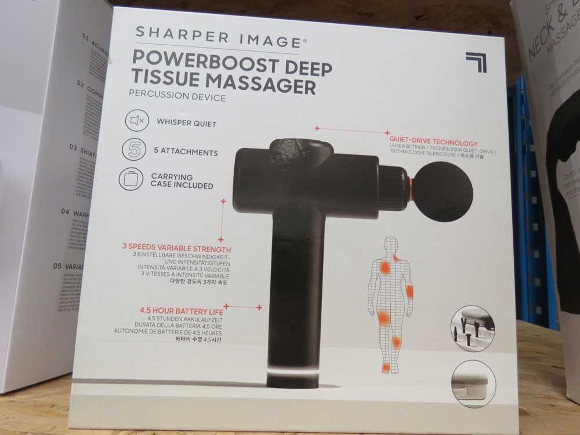 +VAT Sharper image massage gun in box