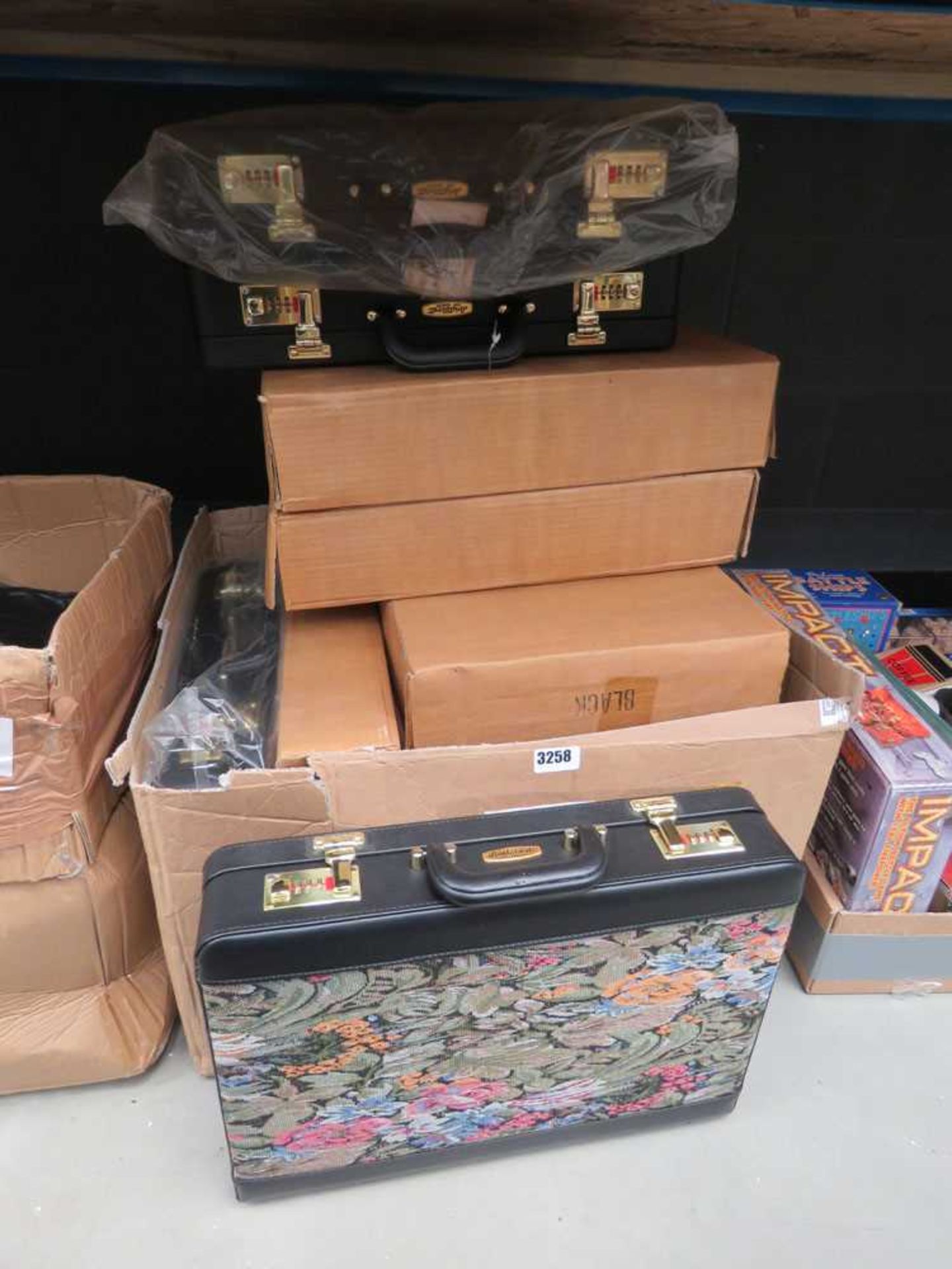 Box containing briefcases