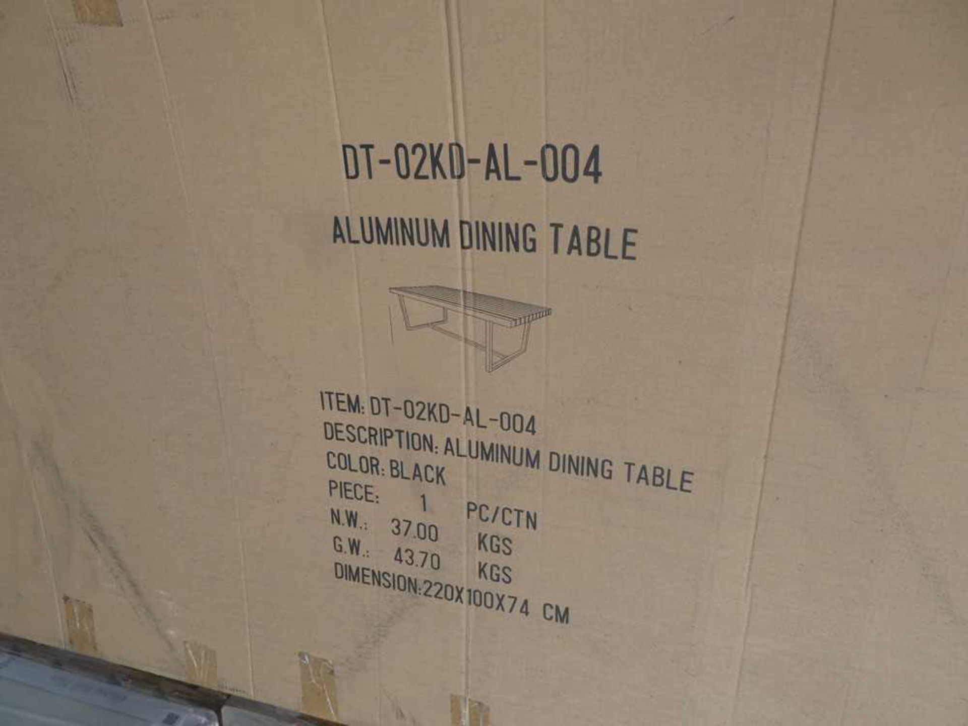 +VAT Boxed flat pack aluminium dining table - Image 2 of 3